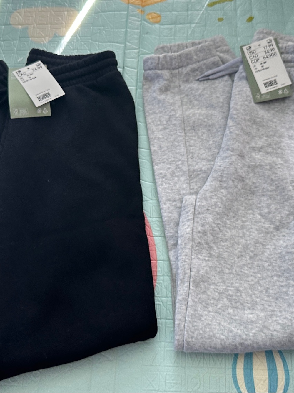 2 pc H&M Boys Jogger Pants Black & Gray Size 11-12Y NWT